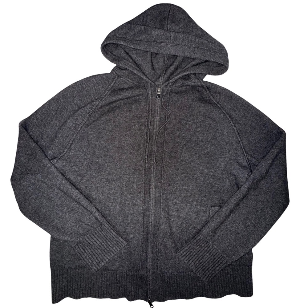 Banana Republic Hoodie Filpucci Merino Wool Knit Luxury Minimalist XL Grey